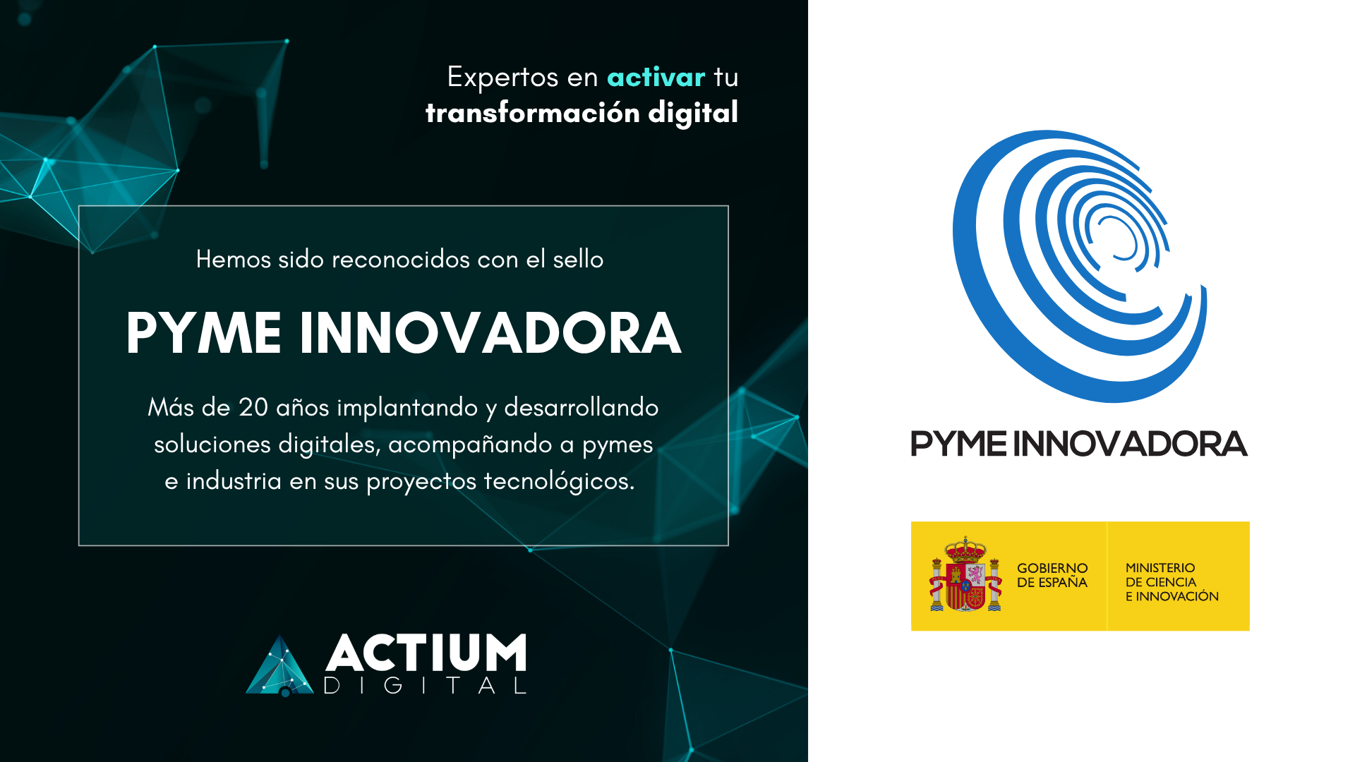 Imagen reconocimiento sello PYME INNOVADORA